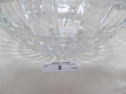 LARGE POLONIA HAND CUT LEAD CRYSTAL BOWL 8" x 9.75"