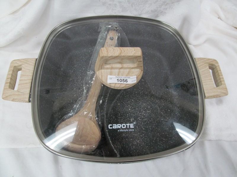 CAROTE DIVIDED PAN WITH LID AND LADLE  Granite Coating from Switzerland