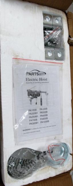 Partsam 2200 lbs. Lift Electric Hoist Crane Remote Control Power System Zinc-Plated Steel Wire Overh