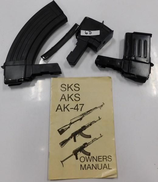 LOT OF 3 RIFLE CLIPS & SKS AKS AK-47 OWNERS MANUAL