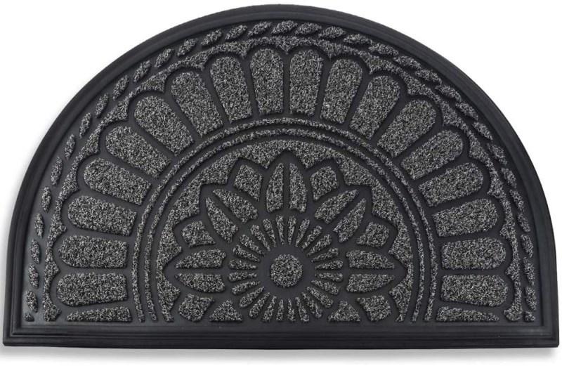 MIBAO HALF ROUND DOOR MAT NON-SLIP WELCOME ENTRANCE WAY RUG DURABLE RUBBER DOOR MATS LOW-PROFILE HEA