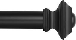 Ivilon Drapery Treatment Window Curtain Rod - Square Design 1 1/8 Rod. 28 to 48 Inch. Black