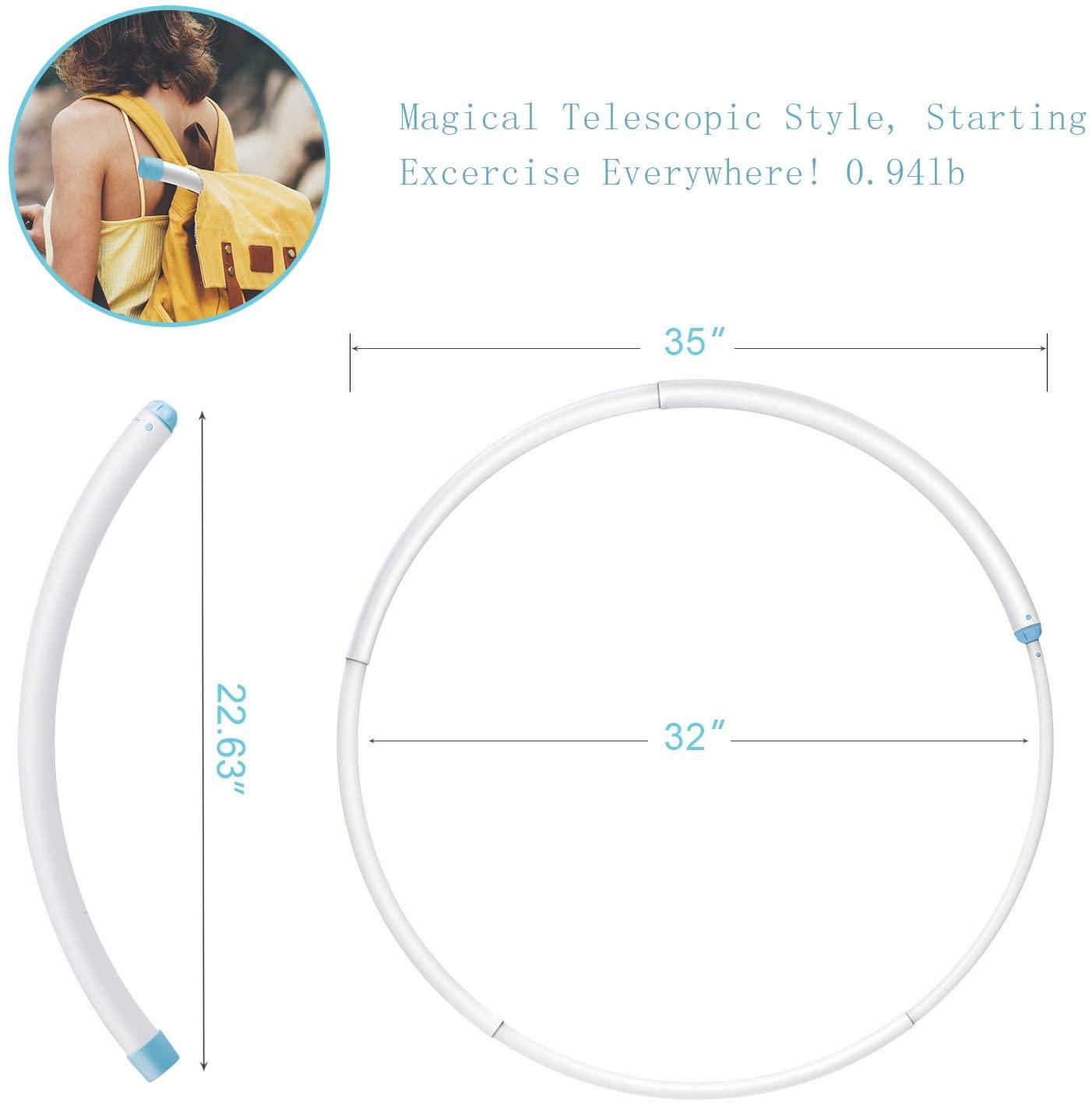 SMILESLIM Telescopic Portable Hula Hoop - Retract 22.63-inch Length  32-inch Diameter  Weight Loss H