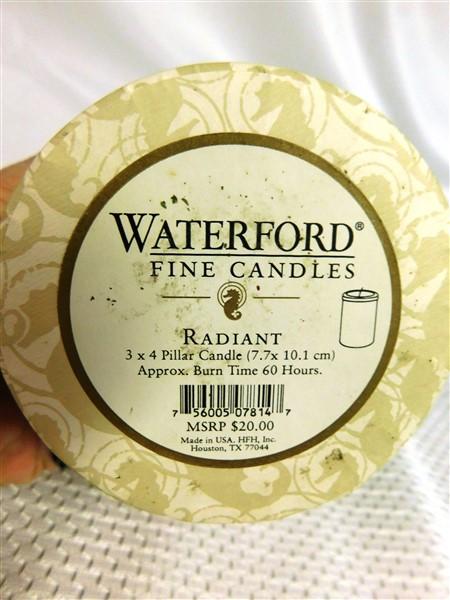 NEW IN BOX WATERFORD FINE CANDLES RADIANT 3x4 PILLAR