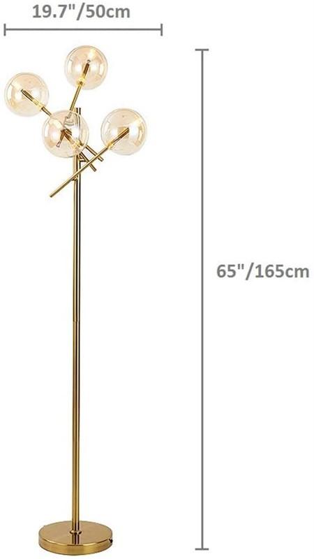 Dellemade TD00145 Sputnik Chandelier Floor Lamp for Bedroom4-Lights Glass Shade Floor Light for Livi