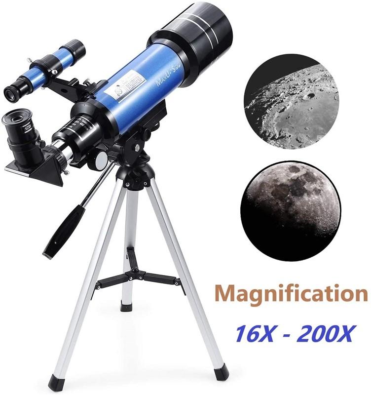 MaxUSee 70mm Refractor Telescope with Tripod & Finder Scope for Kids & Astronomy Beginners Portable