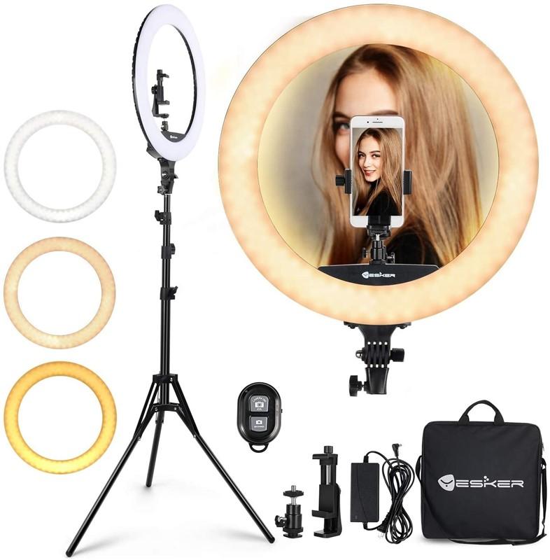 Ring Light 18 Inch 65W LED Ringlight Kit with Tripod Stand with Phone Holder Adjustable Color Temper