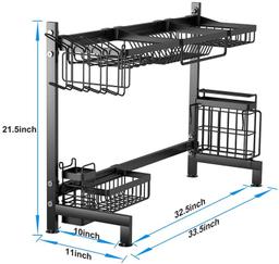 Dish Drying Rack Over Sink Stainless Steel Sturdy Dishes Drainer Space Saver Supplies Storage Shelf