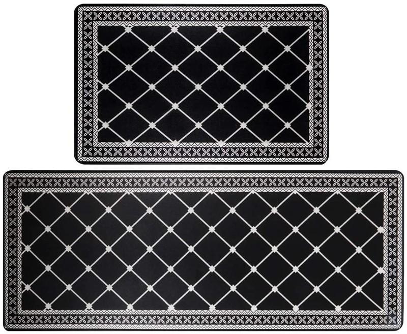 Anti Fatigue Kitchen Rug Sets 2 Pieces Thick Cushioned Kitchen Floor Mats Set Heavy Duty Comfort Sta