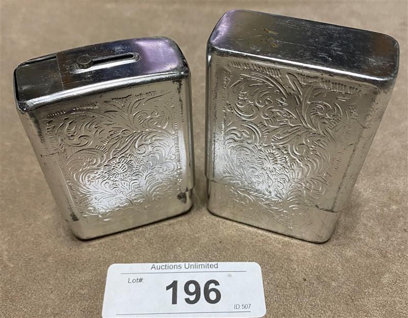 LOT OF 2 VINTAGE METAL CIGARETTE CASES