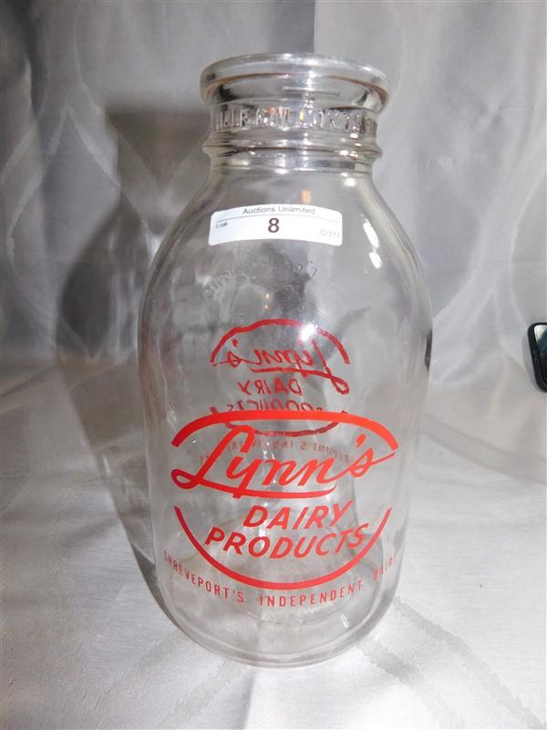 VINTAGE SHREVEPORT LYNN'S DAIRY PRODUCTS JUG/JAR - 9.5" TALL