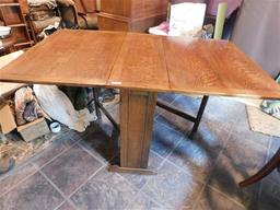 VINTAGE GALE LEG DROP LEAF TABLE - OPENED 60" x 36" - CLOSED 13.5"  x 36"