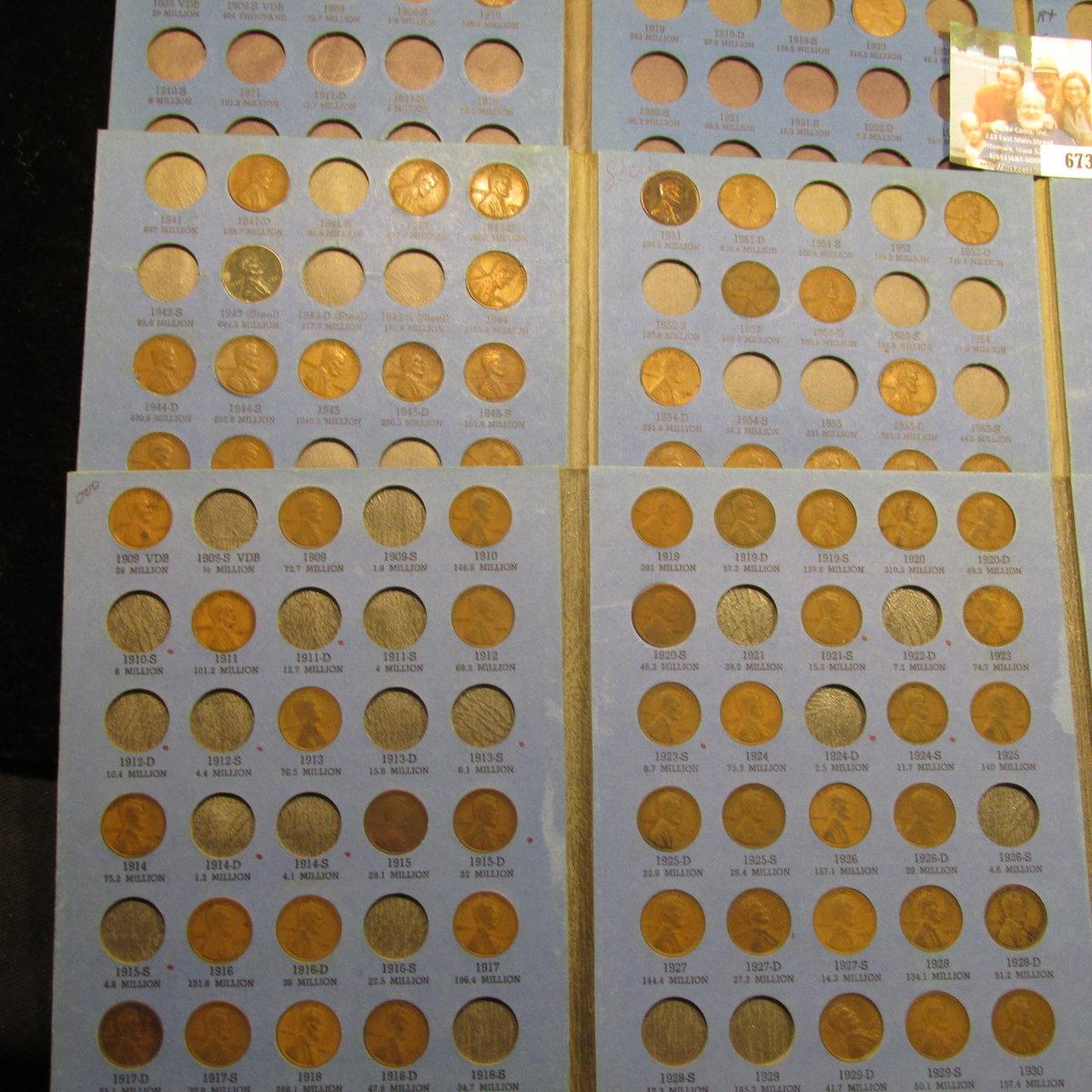 (3) Whitman coin folders with Lincoln cents dating back to 1909 P VDB up to 72, includes some high g