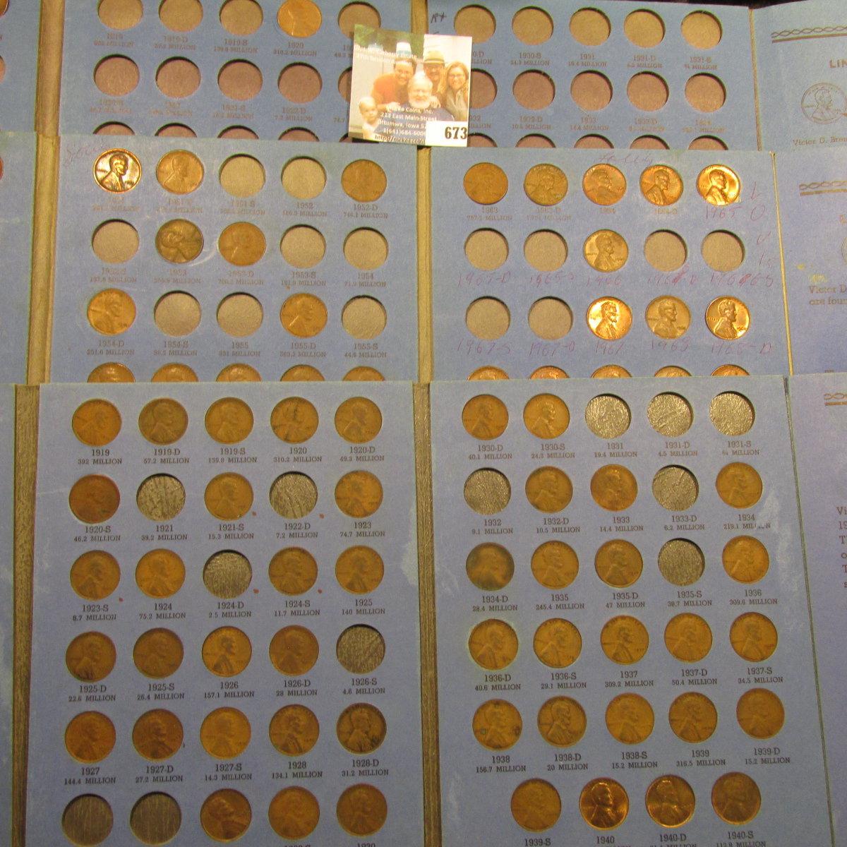 (3) Whitman coin folders with Lincoln cents dating back to 1909 P VDB up to 72, includes some high g