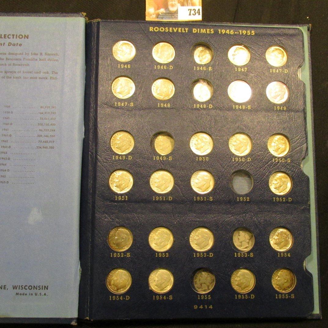 1946- Roosevelt Dimes blue Deluxe Whitman Album. Includes a partial set of High Grade Roosevelt Dime