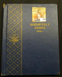 1946- Roosevelt Dimes blue Deluxe Whitman Album. Includes a partial set of High Grade Roosevelt Dime