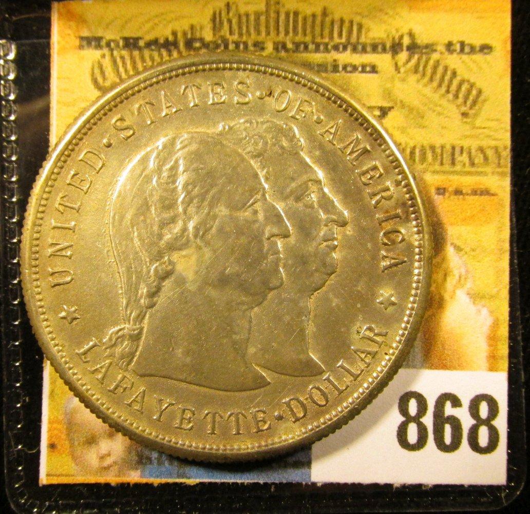 1900 Lafayette Commemorative Silver Dollar, AU.