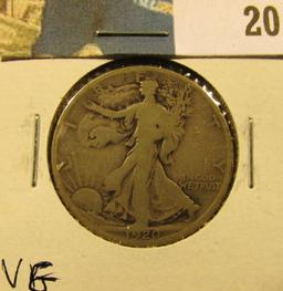 1920 D Walking Liberty Half Dollar, VG.