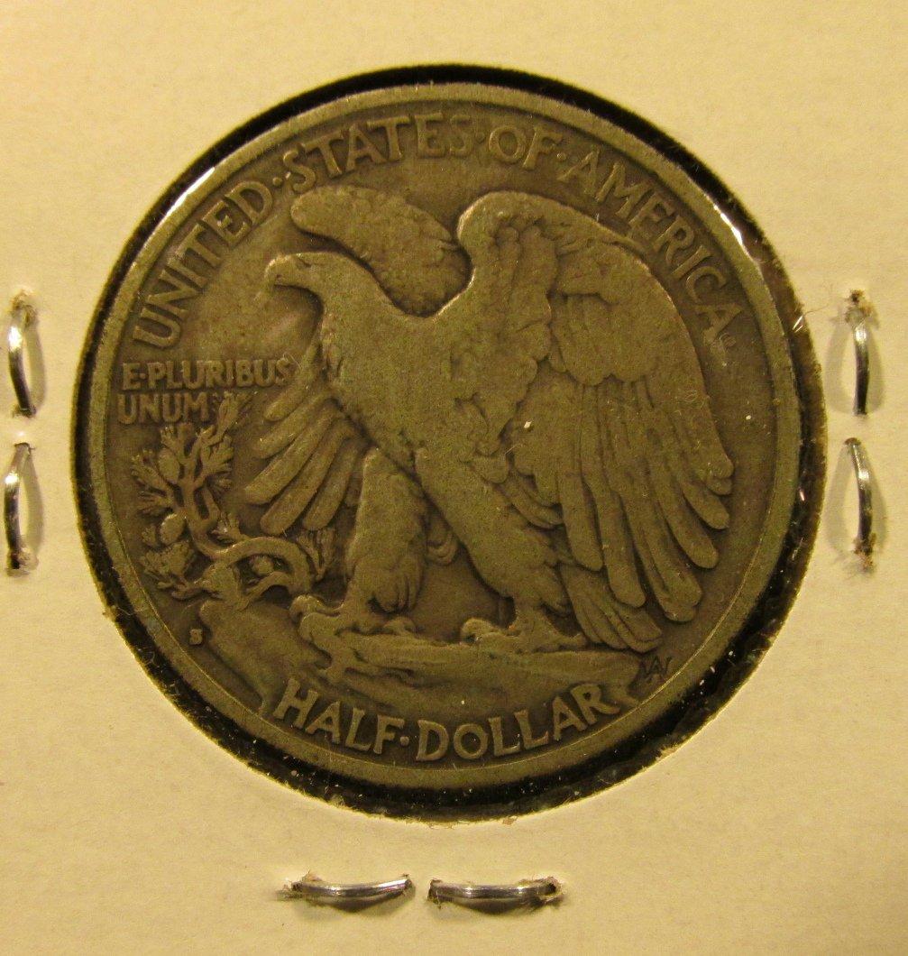 1929 S Walking Liberty Half Dollar, Fine.