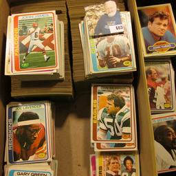 Shoe Box full of old Foot Ball, most appear be 1978 issues.