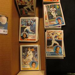 14" Card Stock Box about half full of 1983 Topps & Donruss Baseball cards.