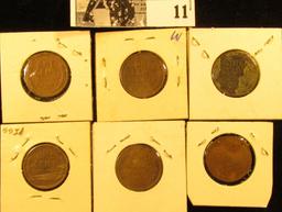 1910P VG, 11P VF, 11D (environmental damage), 11S VG, 12P VF, & 12D Fine U.S. Lincoln Cents.