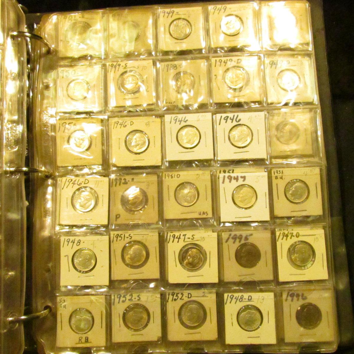 Three-Ring Binder full of Mercury and Roosevelt Dimes with some spectacular BU and Proof Coins. Incl