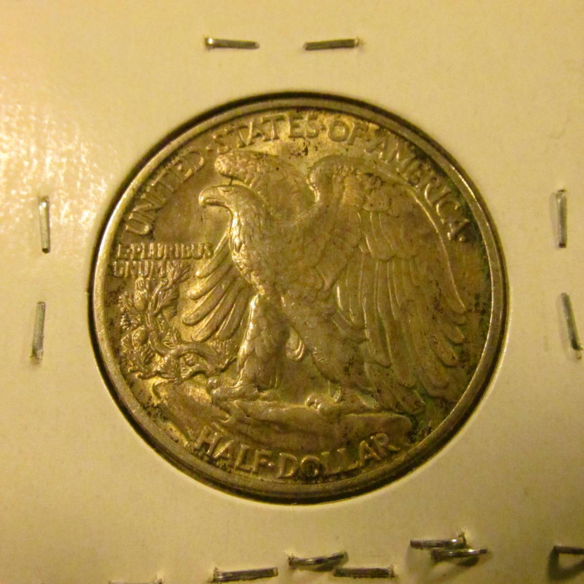 997 . 1946 Walking Liberty Half Dollar, AU, value $20