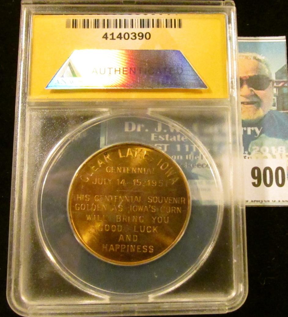 1951 Clear Lake IA 100th Medal, ANACS slabbed MS 62.