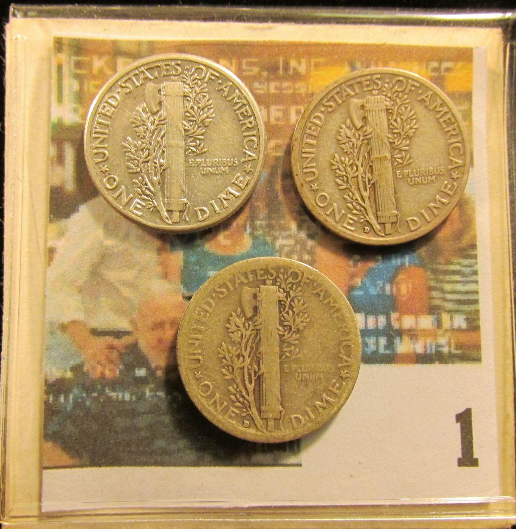 1931 P VF, 31 D VG, & 31 D VF Scarcer Date Mercury Dimes.