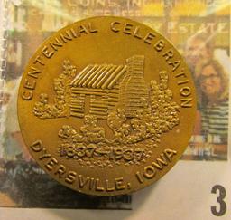 1837-1937 Dyersville, Iowa Centennial Medal, 32mm, Chocolate Brown Uncirculated. An early Iowa Cente