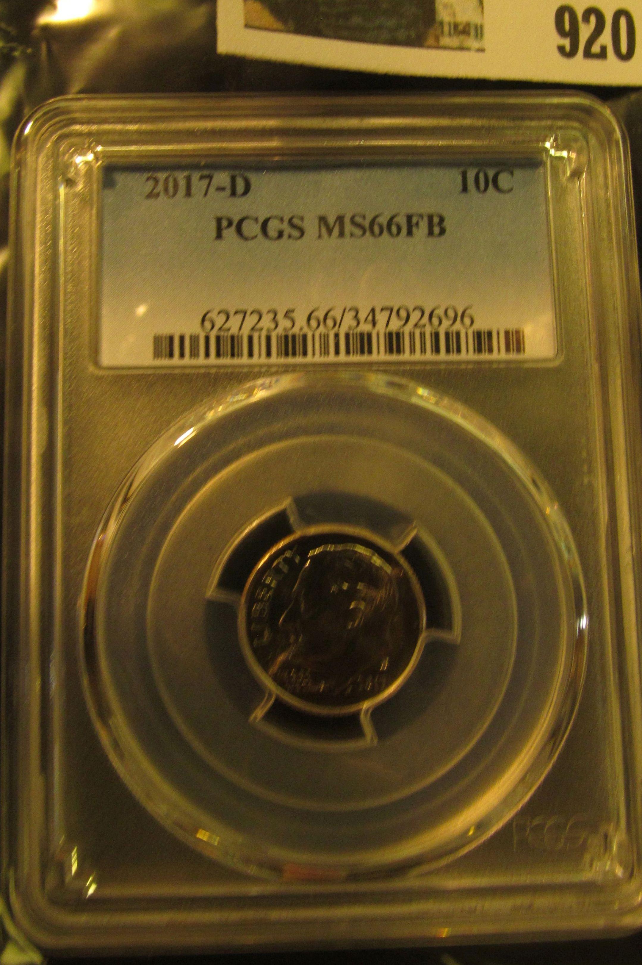 920 _ 2017 D Roosevelt Dime, PCGS slabbed MS66FB.