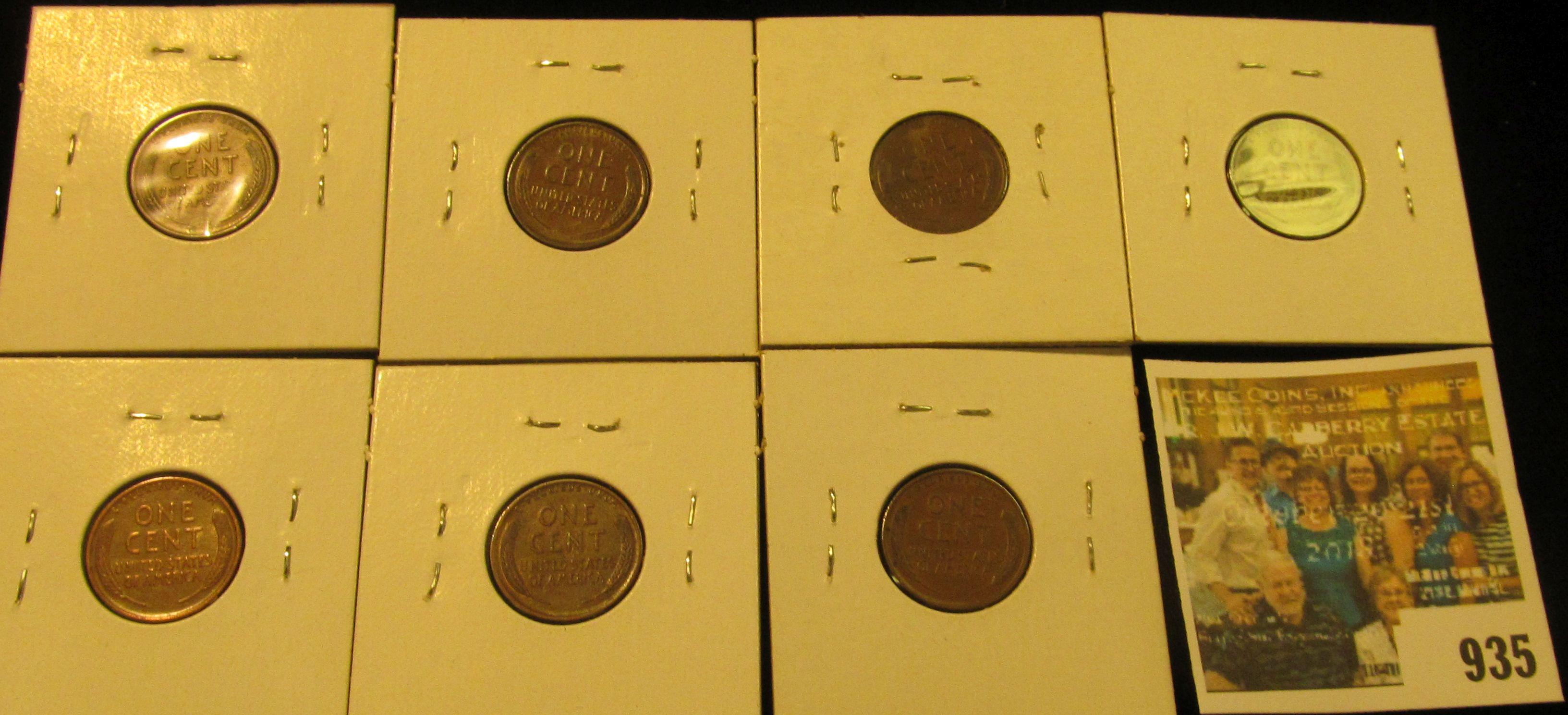 935 _ (7) 1919 P Lincoln Cents, all grading EF-AU. Nice Chocolate browns.