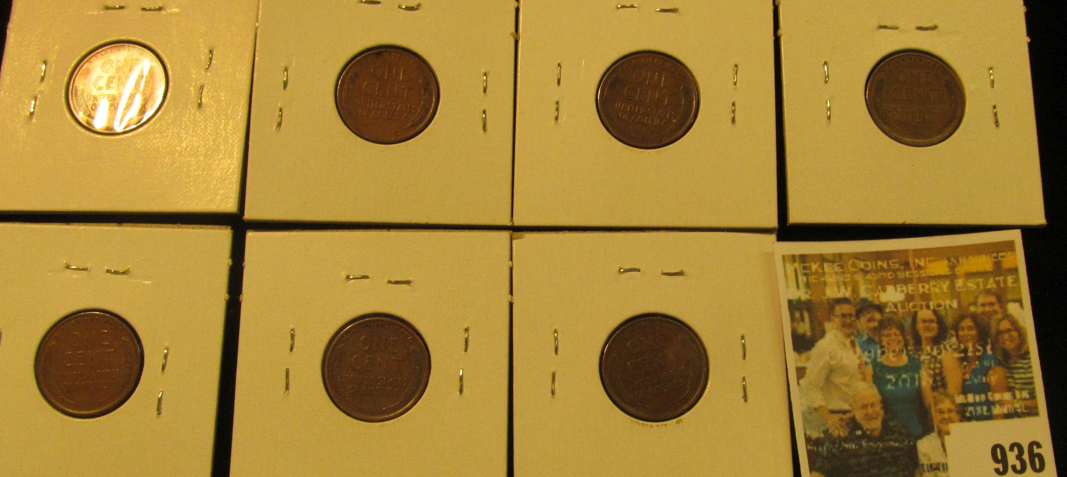 936 _ (7) 1919 P Lincoln Cents, all grading EF-AU. Nice Chocolate browns.