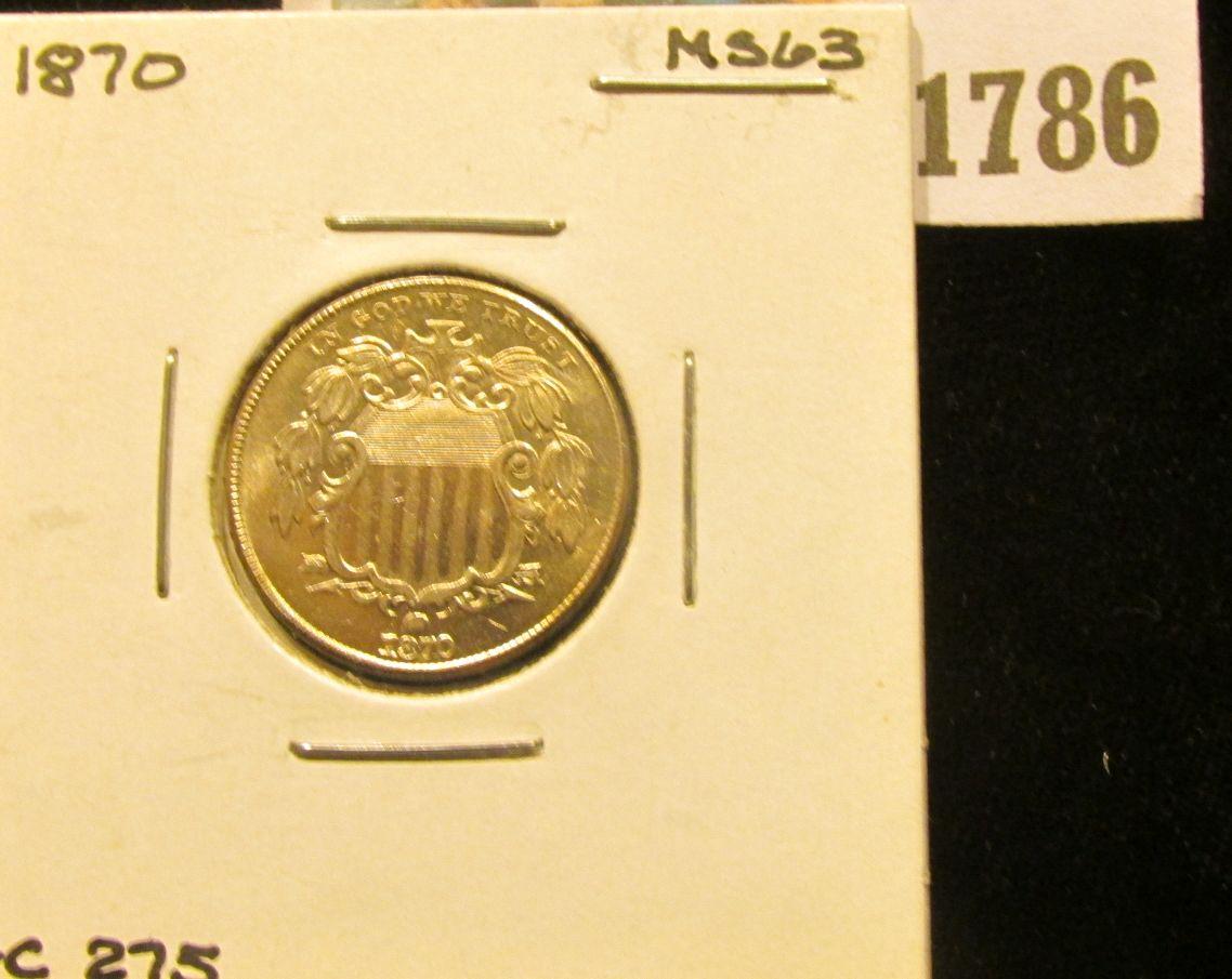 1786 _ 1870 U.S. Shield Nickel, Brilliant Uncirculated