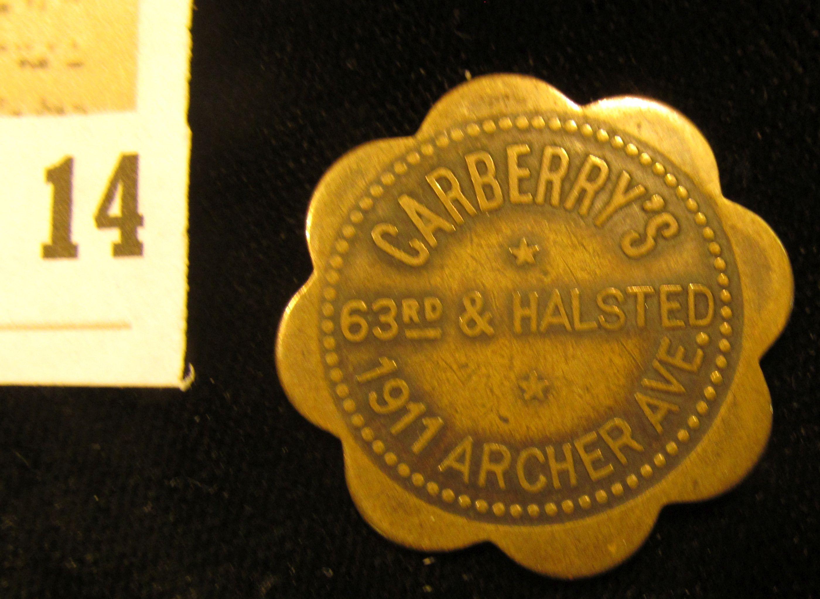 Coin Purse with a metal latch depicting an antique Convertible Car. Labeled inside "Carberry's/Cor.