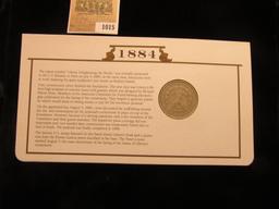 1015 _ 1884 P Philadelphia Mint Morgan Silver Dollar in a special protected cover with post marked c