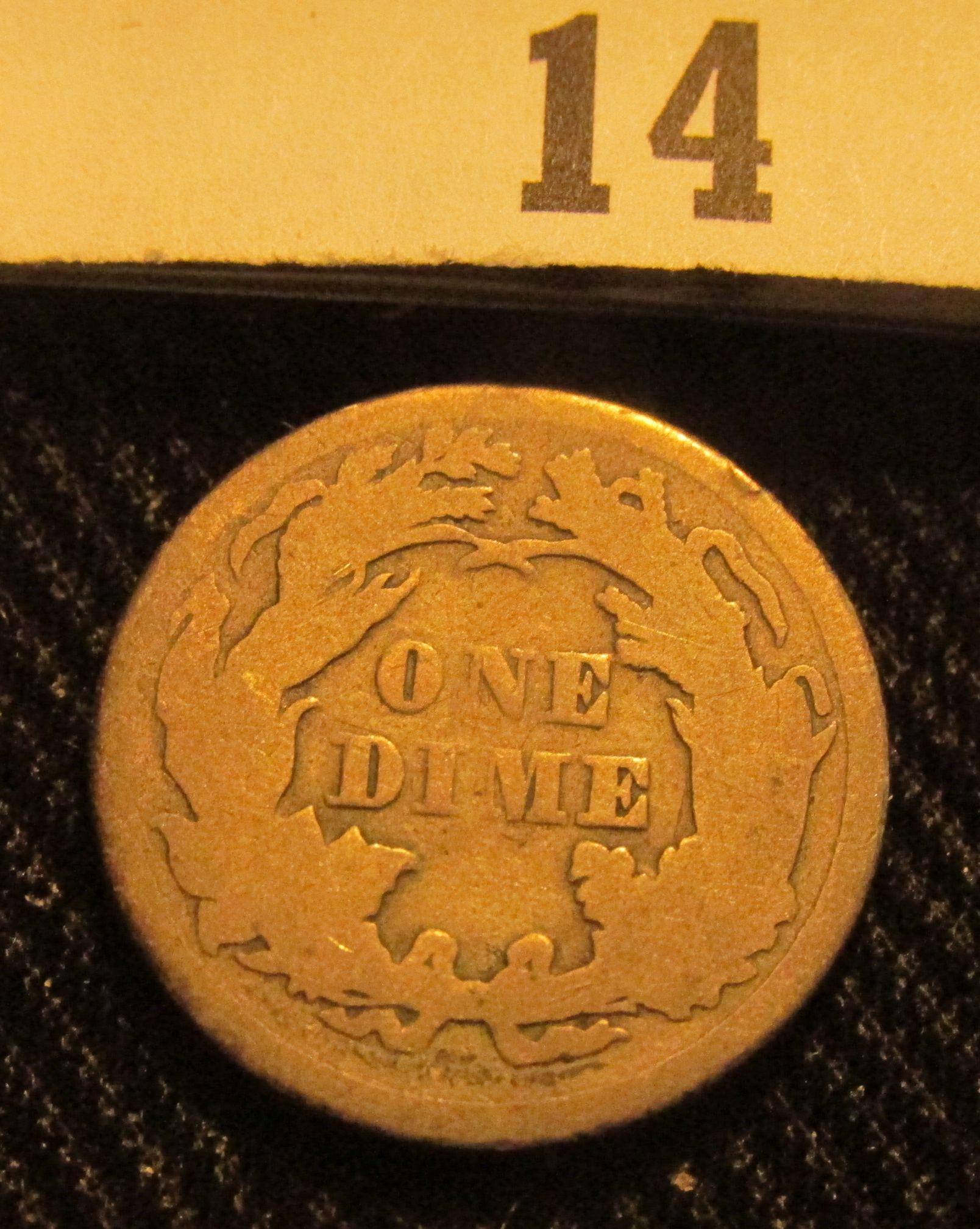 1868 P Liberty Seated Dime.