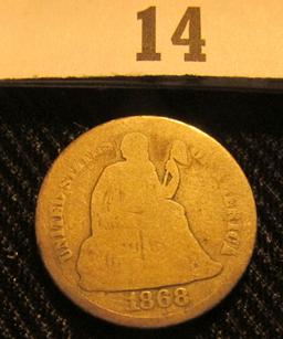 1868 P Liberty Seated Dime.