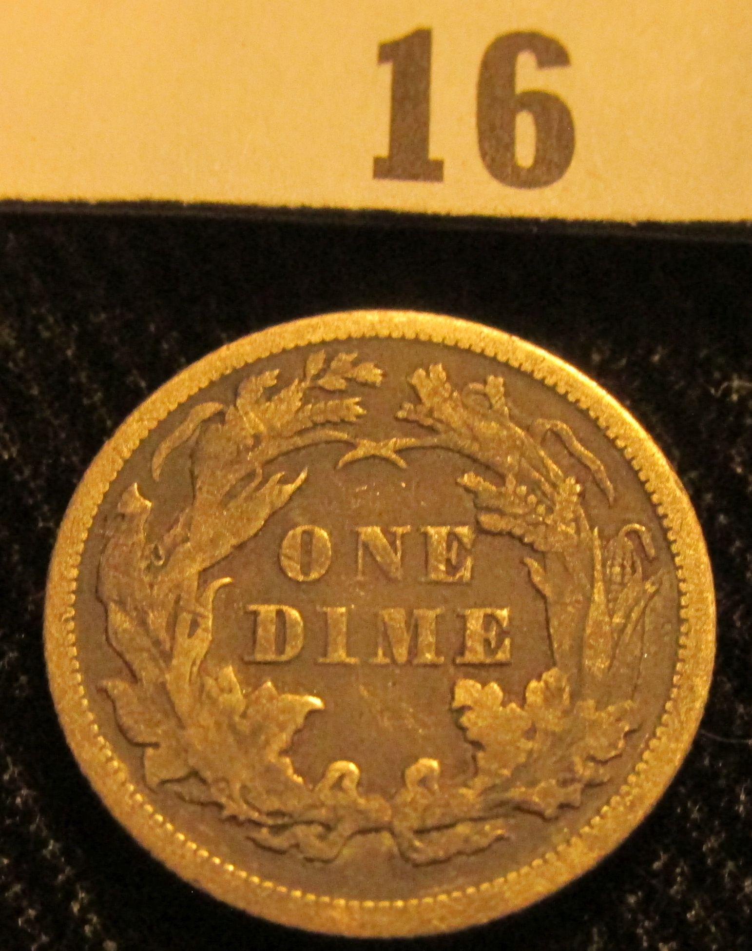 1872 P Liberty Seated Dime.