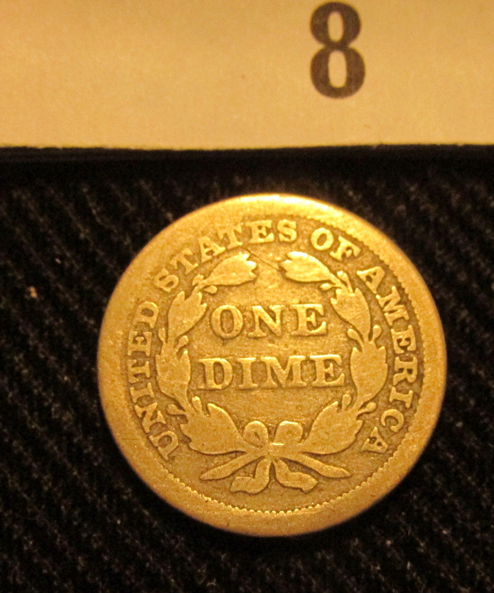 1852 P Liberty Seated Dime.