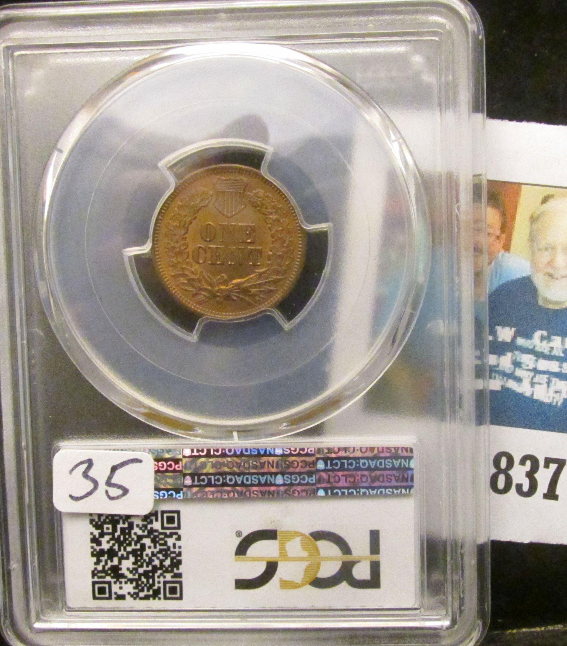 1869 U.S. Indian Head Cent PCGS slabbed "1869 1c PCGS MS64RB".