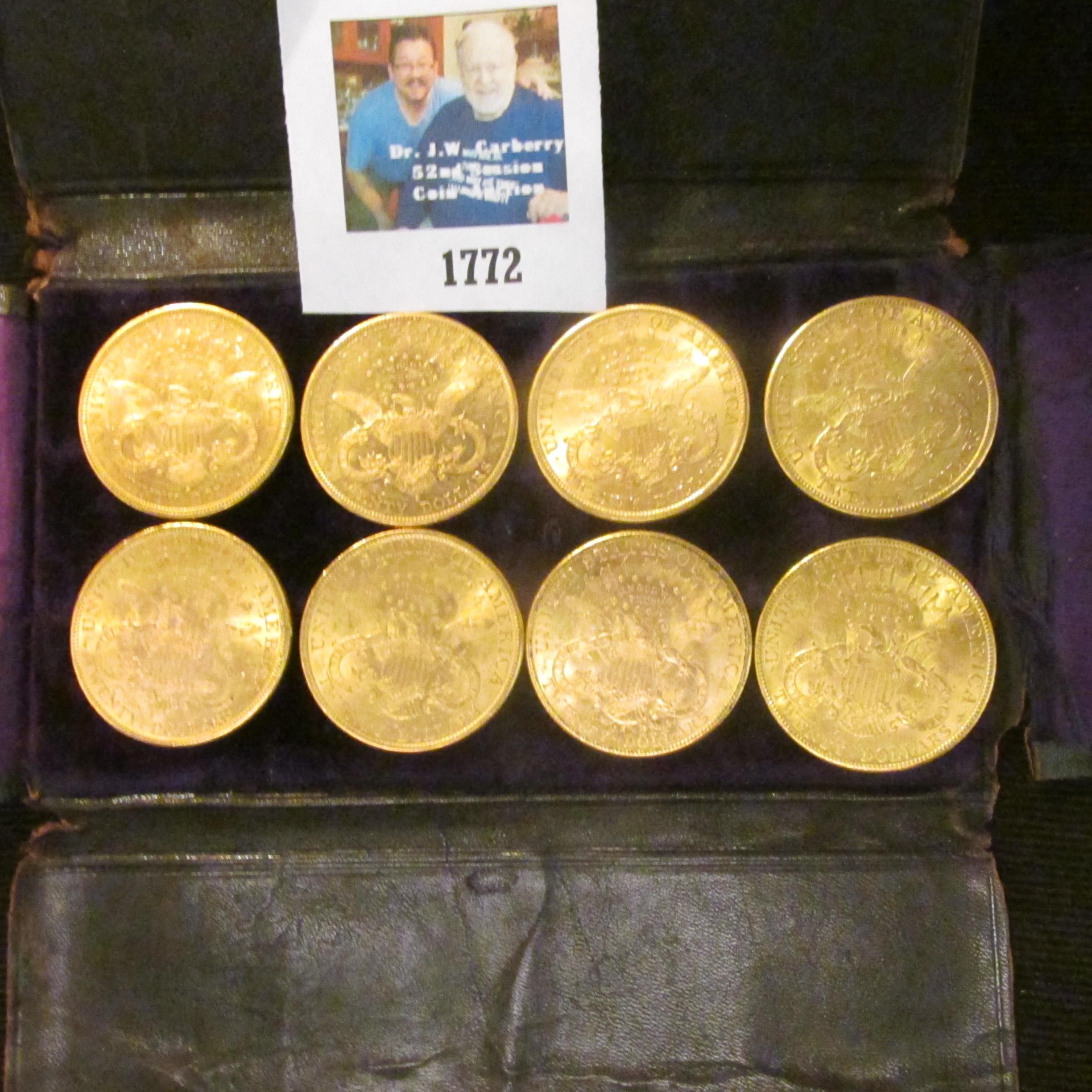 Original Leather Coin Wallet made to accommodate eight $20 Gold Pieces. Includes 1878 S, 1894 S, 189