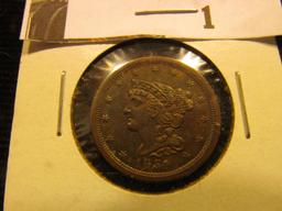 1854 U.S. Half Cent, CH BU 64 Brown.