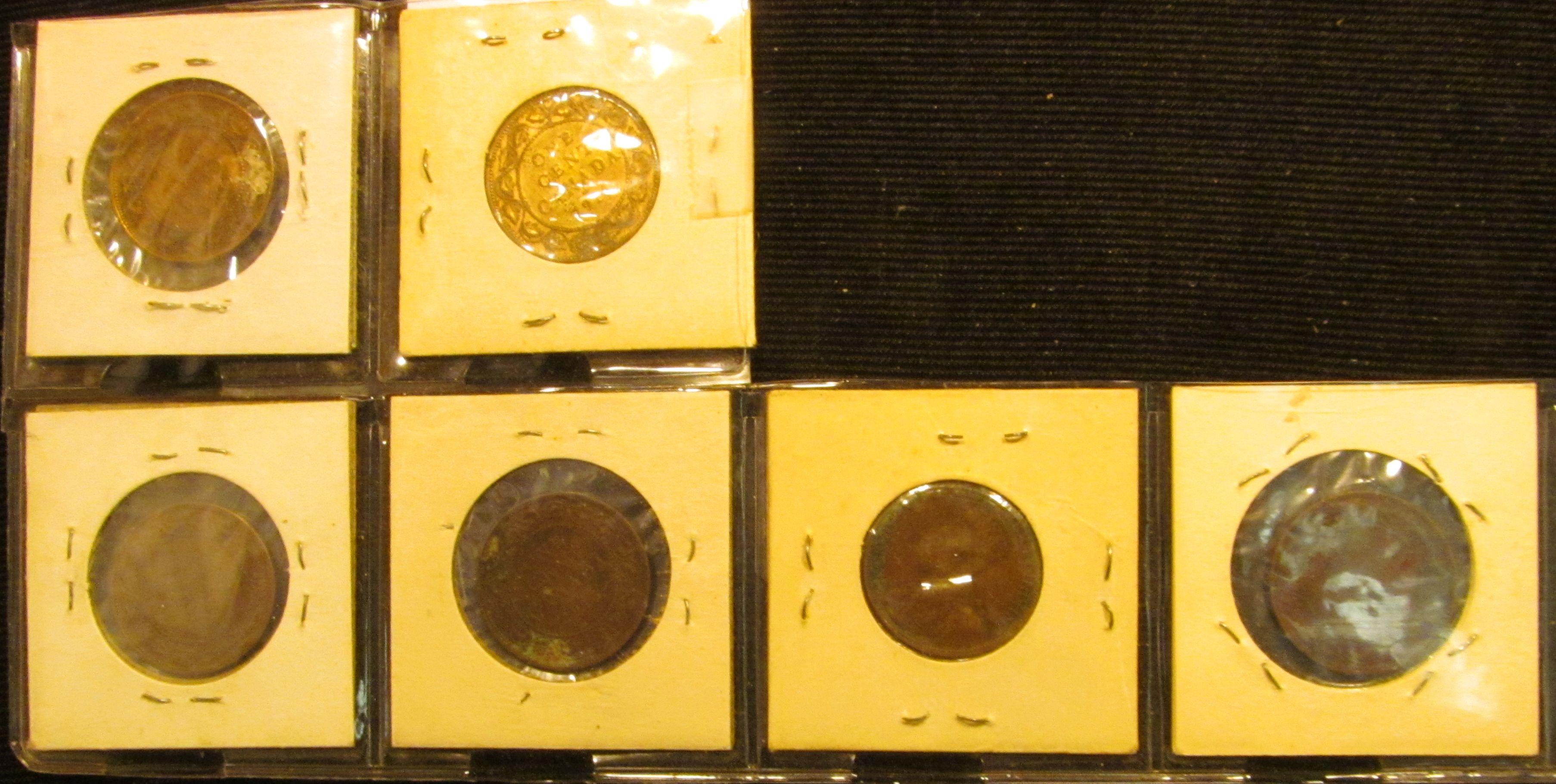 (6) 1916 Canada Large Cents, G-VG with various problems.