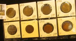 (8) 1916 Canada Large Cents, (4) VG, (4) F.