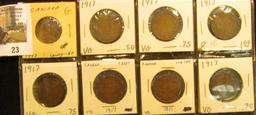 (8) 1917 Canada Large Cents, (1) G, (7) VG.