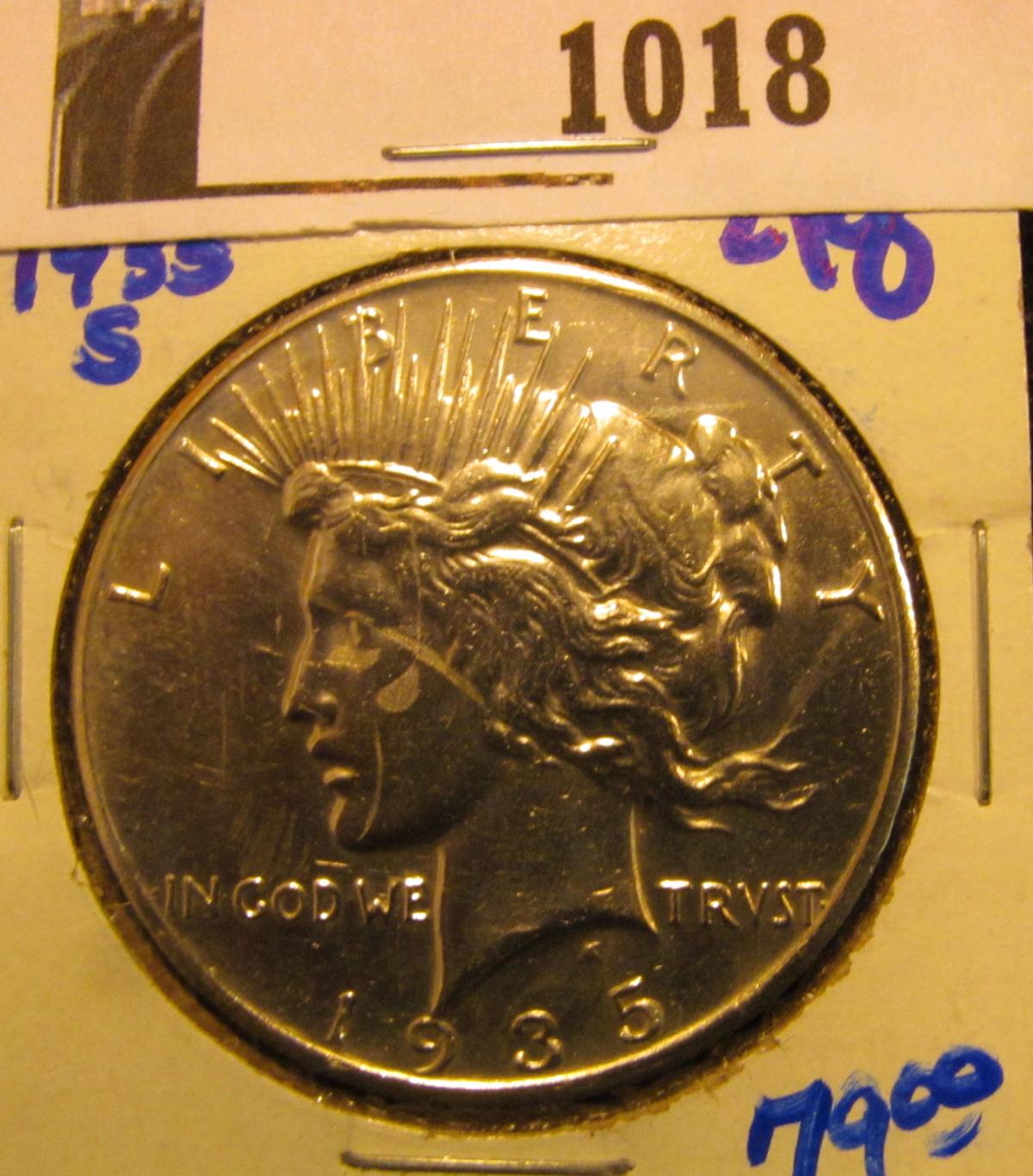 1018.           BETTER DATE 1935-S PEACE DOLLAR