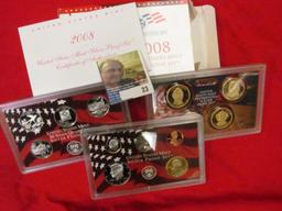 2008 S U.S. Silver Proof Set. 14 pc. In original government issued box and case.