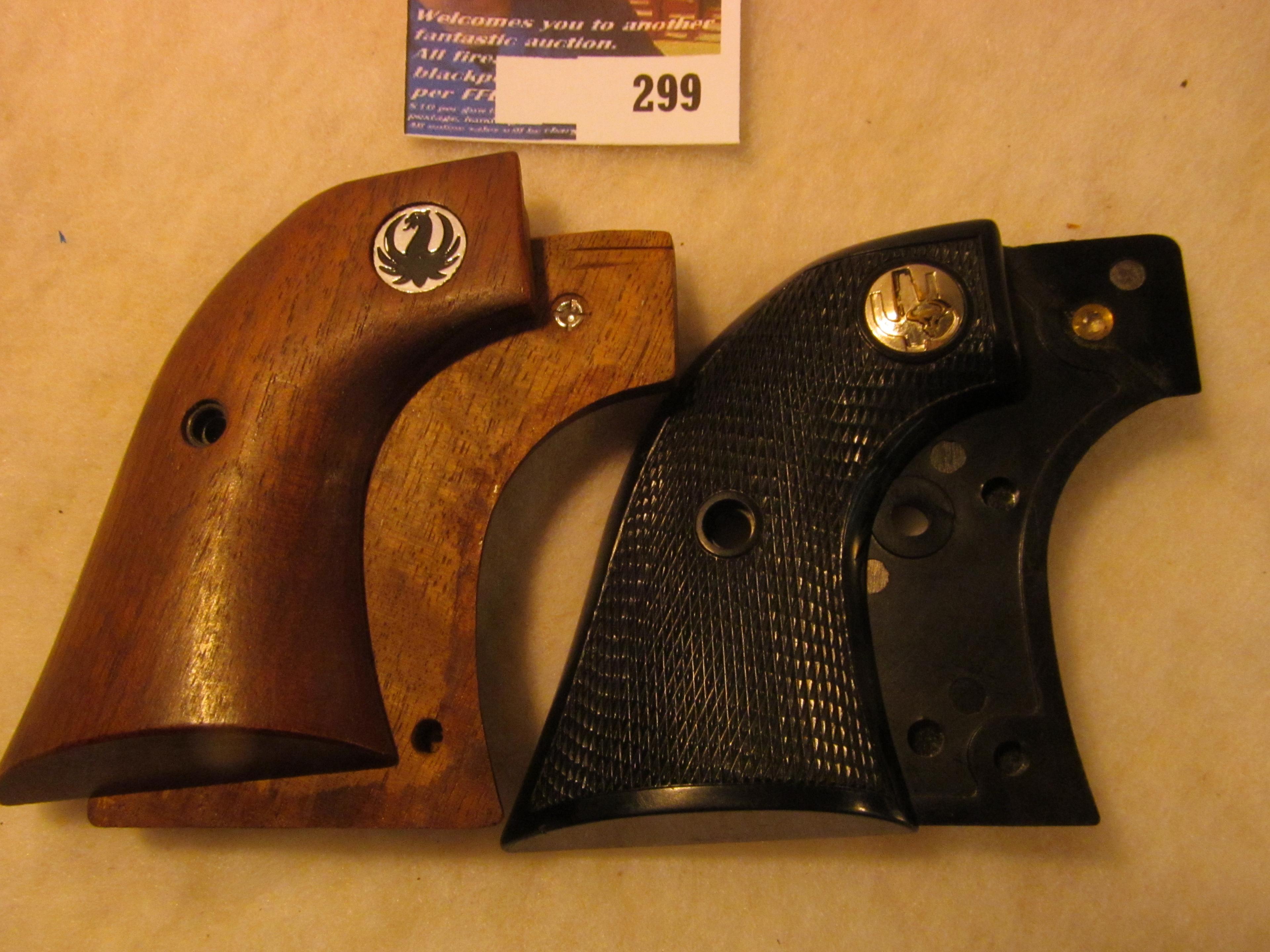 Black Plastic and Wood Grips for Ruger Revolvers.